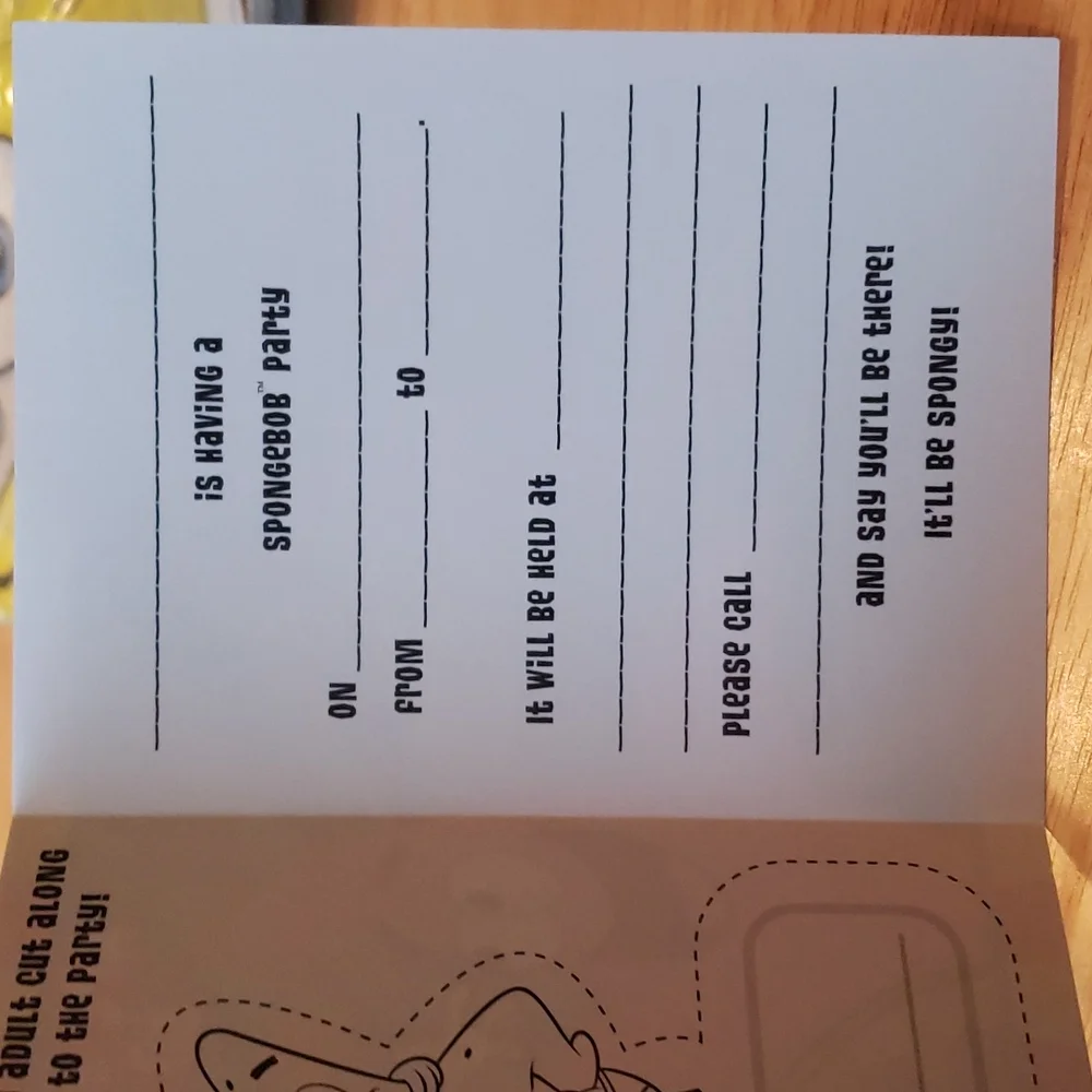 Sponge Bob party supplies